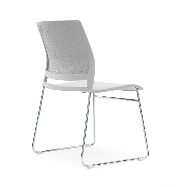 RFG Посетителски стол Gardena M, пластмасов, бяла седалка, бяла облегалка, 4 броя в комплект