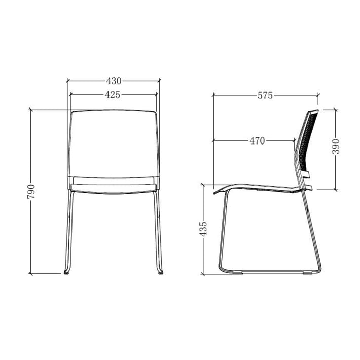 RFG Посетителски стол Gardena M, пластмасов, бяла седалка, бяла облегалка, 4 броя в комплект