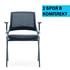 RFG Посетителски стол Swiss M, дамаска и меш, черна седалка, черна облегалка, 2 броя в комплект