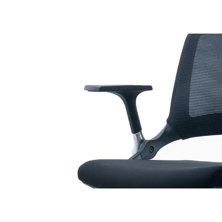 RFG Посетителски стол Swiss M, дамаска и меш, черна седалка, черна облегалка, 2 броя в комплект