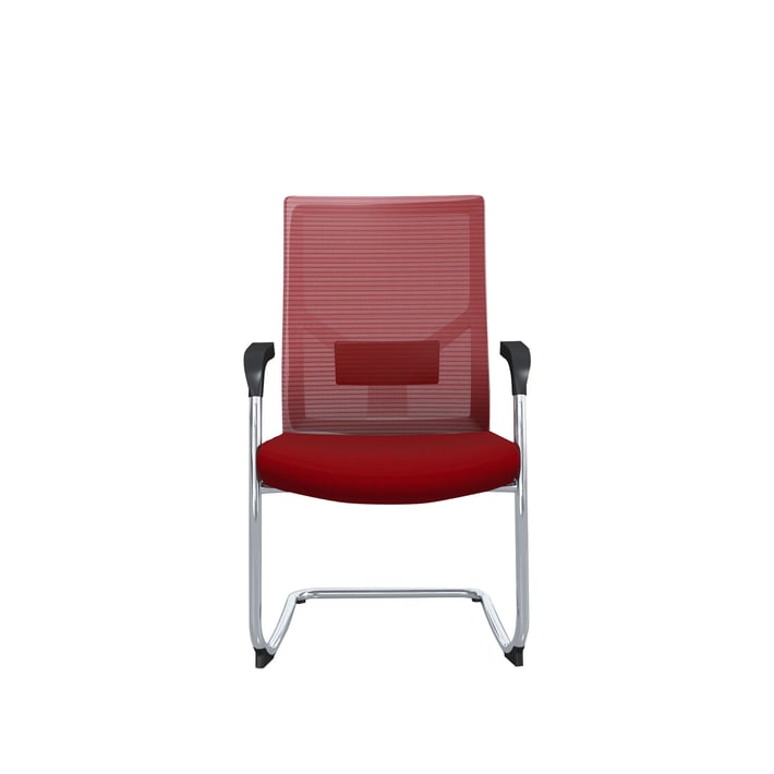 RFG Посетителски стол Snow M, червена седалка, червена облегалка, 2 броя в комплект