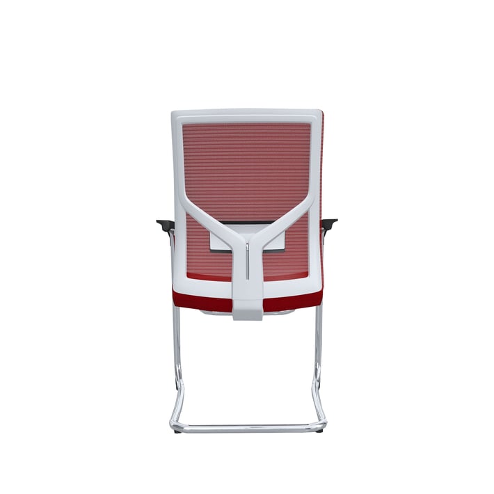 RFG Посетителски стол Snow M, червена седалка, червена облегалка, 2 броя в комплект