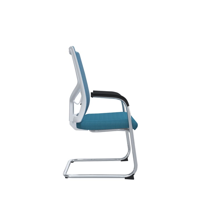 RFG Посетителски стол Snow M, светлосиня седалка, светлосиня облегалка, 2 броя в комплект