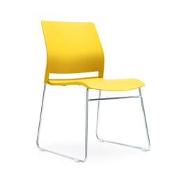 RFG Посетителски стол Gardena M, пластмасов, жълта седалка, жълта облегалка