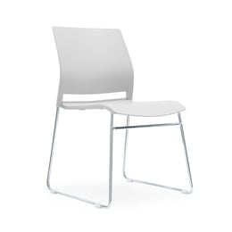 RFG Посетителски стол Gardena M, пластмасов, бяла седалка, бяла облегалка
