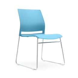 RFG Посетителски стол Gardena M, пластмасов, синя седалка, синя облегалка