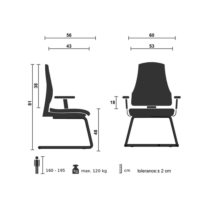 RFG Посетителски стол Lusi Arm Black