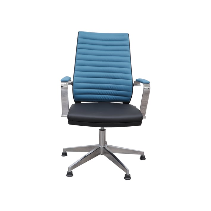 RFG Посетителски стол Troi 82 W, черна седалка, синя облегалка