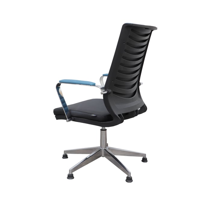 RFG Посетителски стол Troi 82 W, черна седалка, синя облегалка