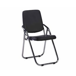 RFG Посетителски стол Fold, сгъваем, екокожа, черен