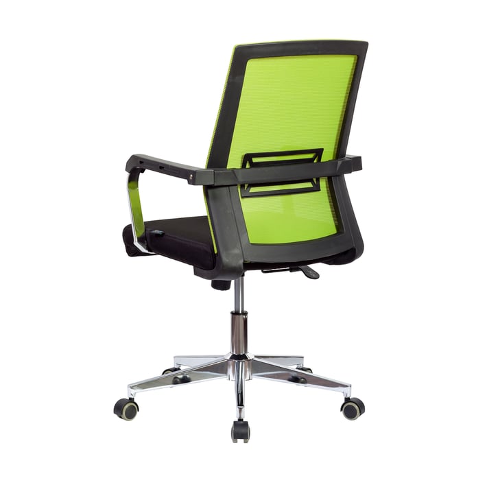RFG Работен стол Roma W, дамаска и меш, черна седалка, светлозелена облегалка