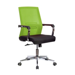 RFG Работен стол Roma W, дамаска и меш, черна седалка, светлозелена облегалка