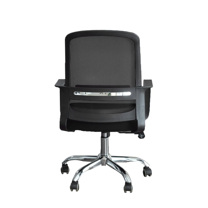 RFG Работен стол Parma Black W, дамаска и меш, черна седалка, черна облегалка