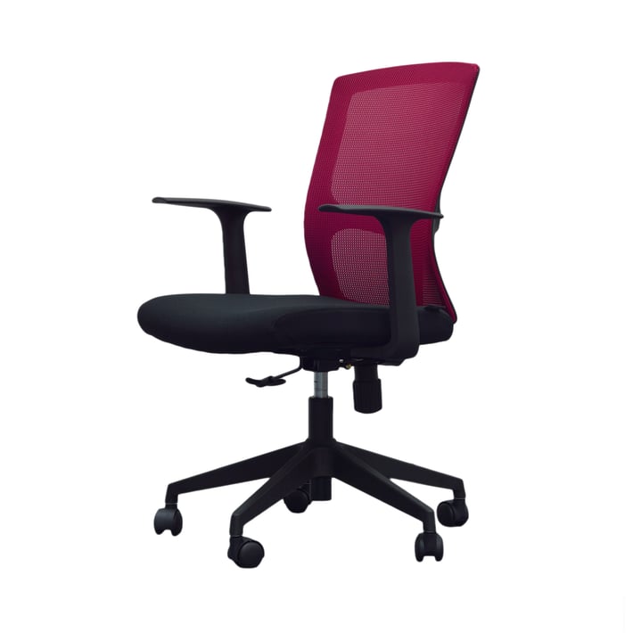 RFG Работен стол Siena W, дамаска и меш, черна седалка, червена облегалка, 2 броя в комплект