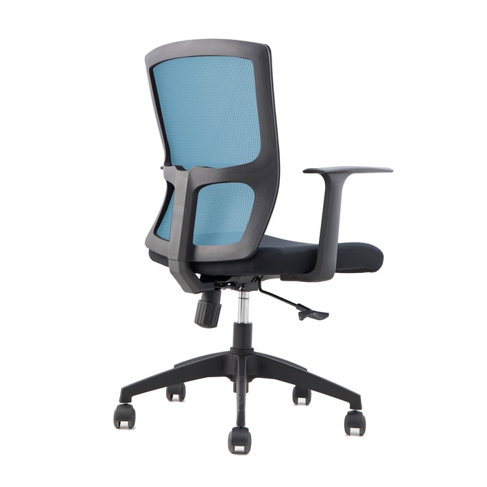 RFG Работен стол Siena W, дамаска и меш, черна седалка, синя облегалка, 2 броя в комплект