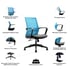 RFG Работен стол Smart W, дамаска и меш, черна седалка, светлосиня облегалка