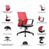 RFG Работен стол Smart W, дамаска и меш, черна седалка, червена облегалка