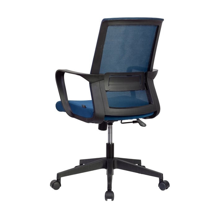 RFG Работен стол Smart W, дамаска и меш, тъмносиня седалка, тъмносиня облегалка