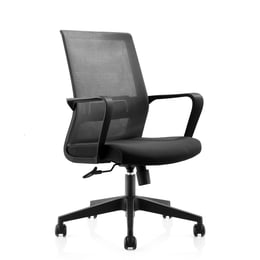 RFG Работен стол Smart W, дамаска и меш, черна седалка, черна облегалка