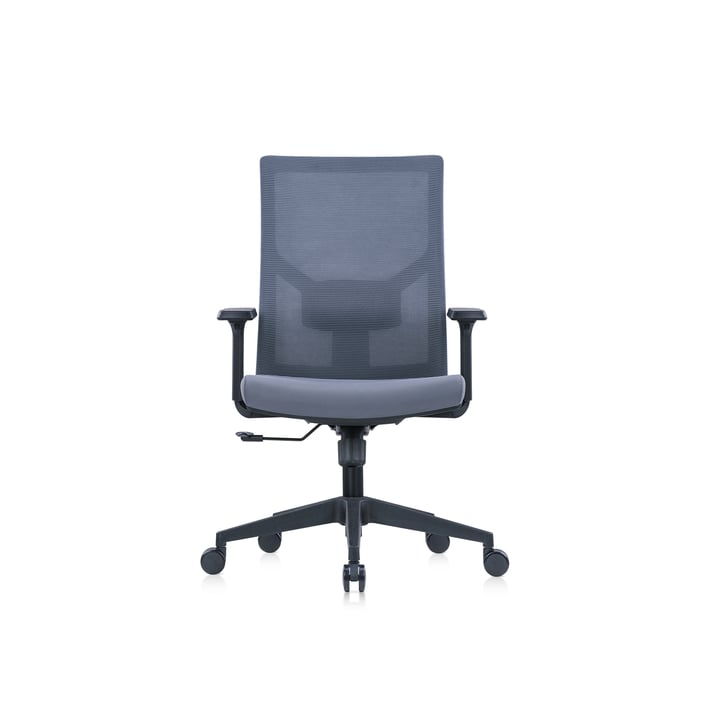 RFG Работен стол Snow Black W, светлосива седалка, светлосива облегалка
