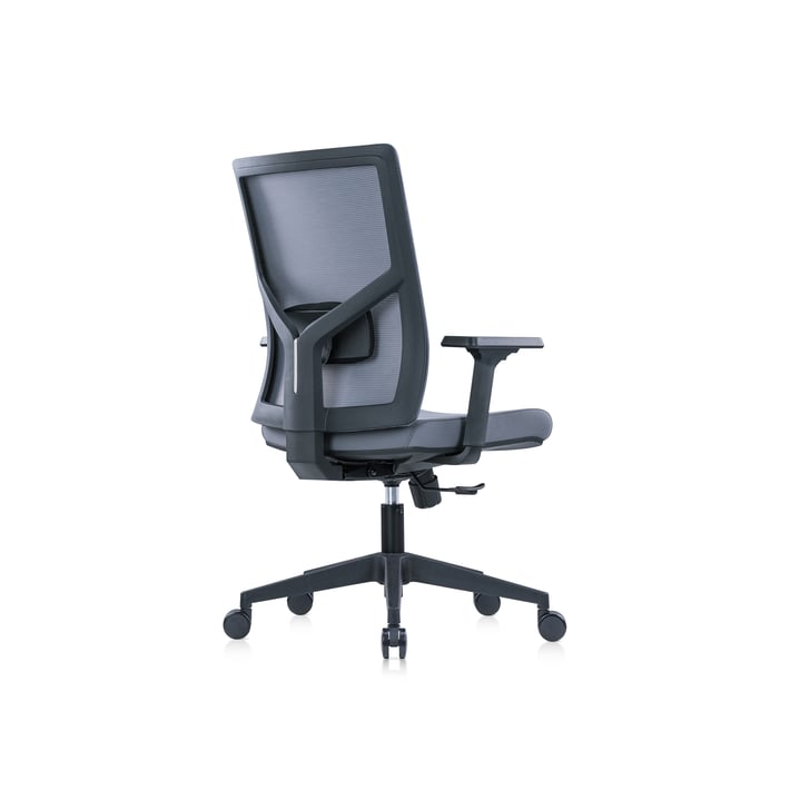 RFG Работен стол Snow Black W, светлосива седалка, светлосива облегалка