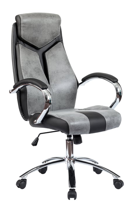 Директорски стол Storm, екокожа, сиво и черно