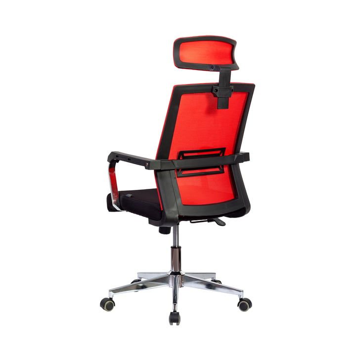 RFG Директорски стол Roma HB, дамаска и меш, черна седалка, червена облегалка