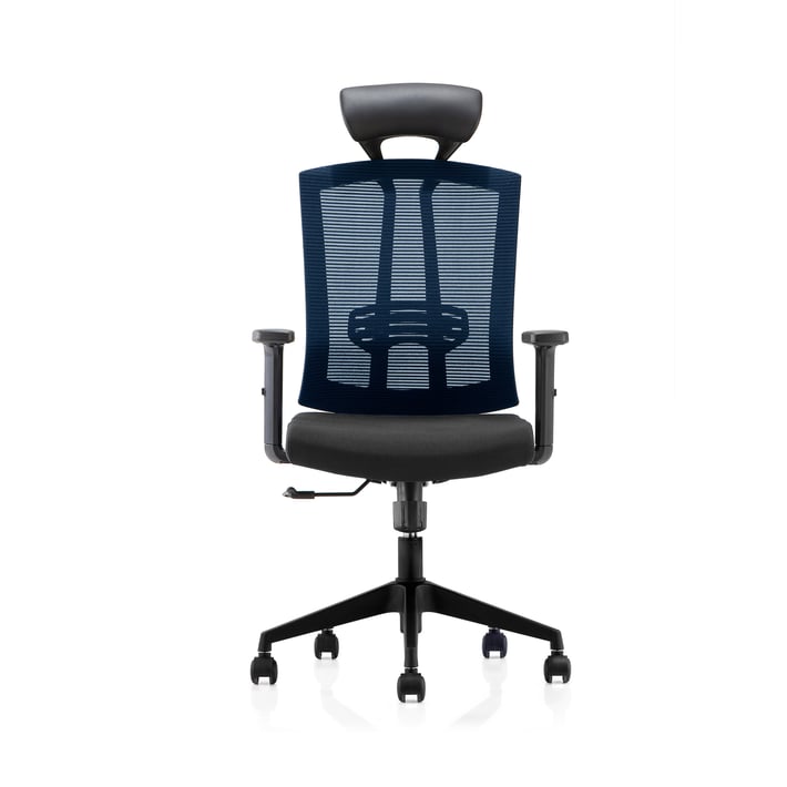 RFG Директорски стол Brixen HB, дамаска и меш, черна седалка, синя облегалка