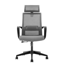 RFG Директорски стол Smart HB, дамаска и меш, тъмно сива седалка, сива облегалка