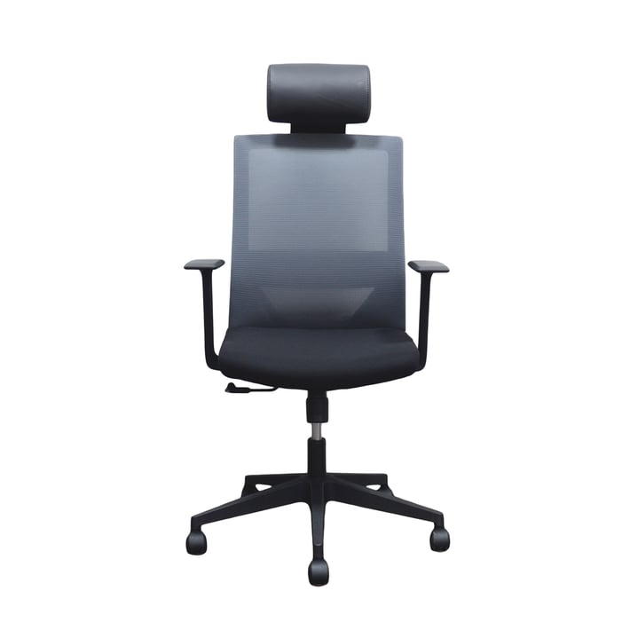 RFG Директорски стол Berry HB, дамаска и меш, черна седалка, сива облегалка