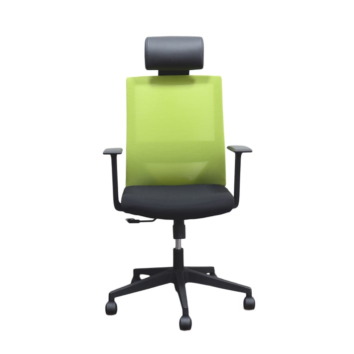 RFG Директорски стол Berry HB, дамаска и меш, черна седалка, зелена облегалка