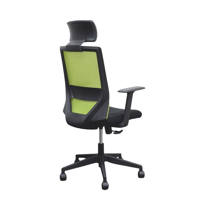 RFG Директорски стол Berry HB, дамаска и меш, черна седалка, зелена облегалка