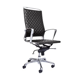 RFG Директорски стол Ell HB, екокожа, черна седалка, черна облегалка