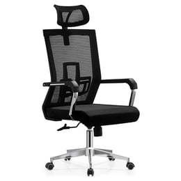 RFG Директорски стол Luccas HB, дамаска и меш, черна седалка, черна облегалка