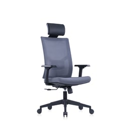 RFG Ергономичен стол Snow Black HB, светлосива седалка, светлосива облегалка