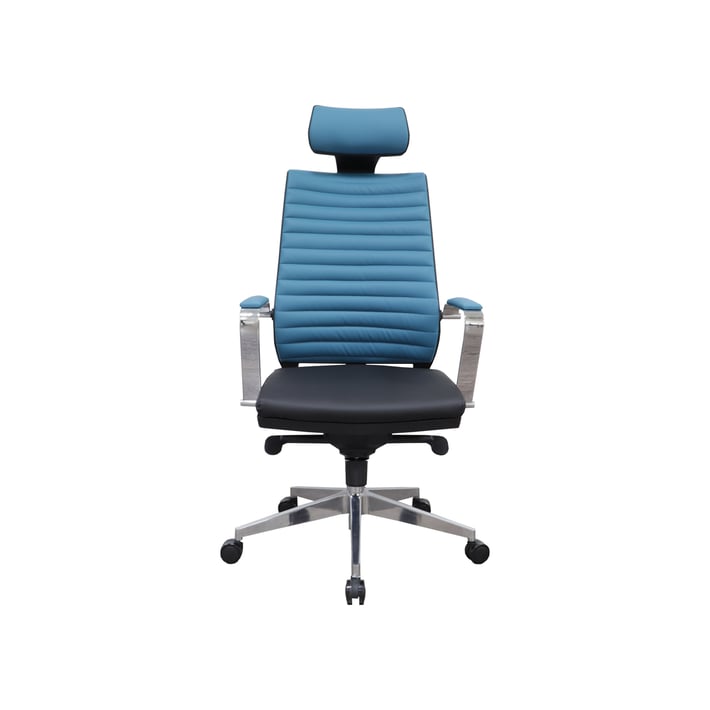 RFG Директорски стол Troi 84 HB, черна седалка, синя облегалка