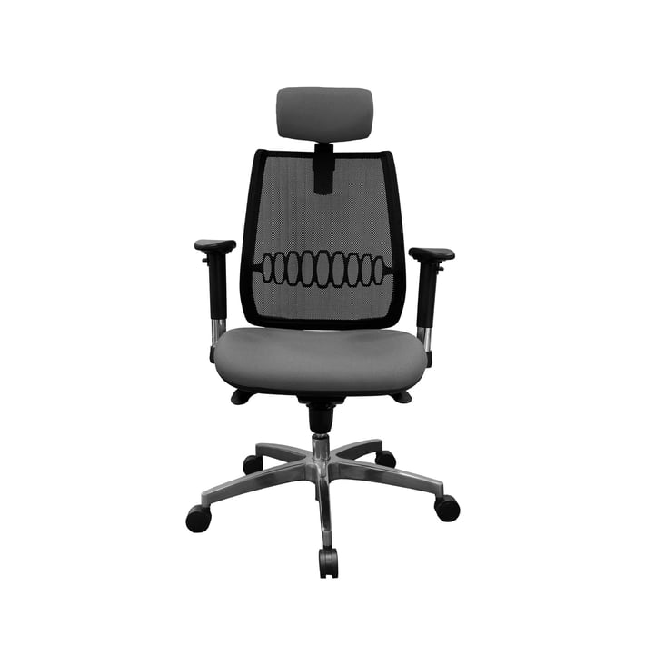 MJ Ергономичен стол Ada, директорски, светлосива седалка, черна облегалка