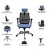 MJ Ергономичен стол Ada, директорски, светлосиня седалка, черна облегалка