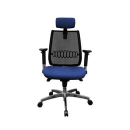 MJ Ергономичен стол Ada, директорски, синя седалка, черна облегалка