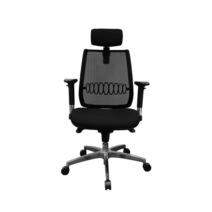 MJ Ергономичен стол Ada, директорски, черна седалка, черна облегалка