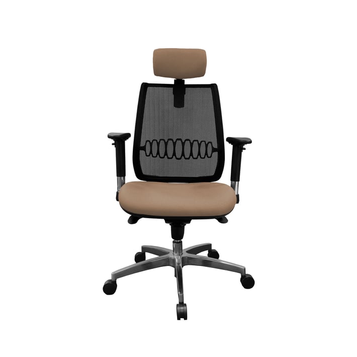 MJ Ергономичен стол Ada, директорски, бежова седалка, черна облегалка