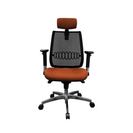 MJ Ергономичен стол Ada, директорски, оранжева седалка, черна облегалка