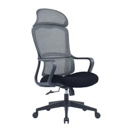 RFG Директорски стол Best HB, дамаска и меш, сива седалка, черна облегалка