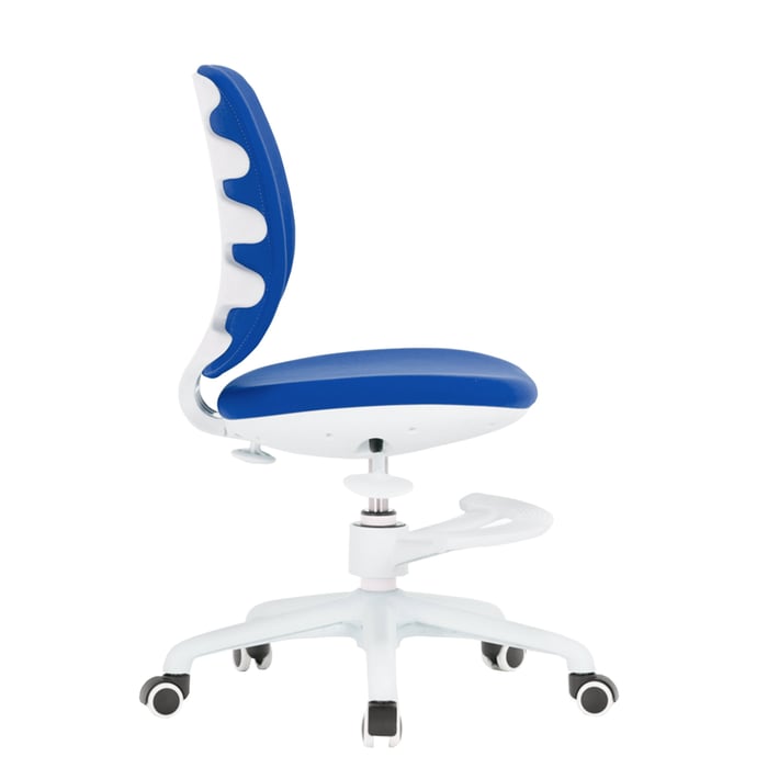 RFG Детски стол Candy Foot White, дамаска, синя седалка, синя облегалка