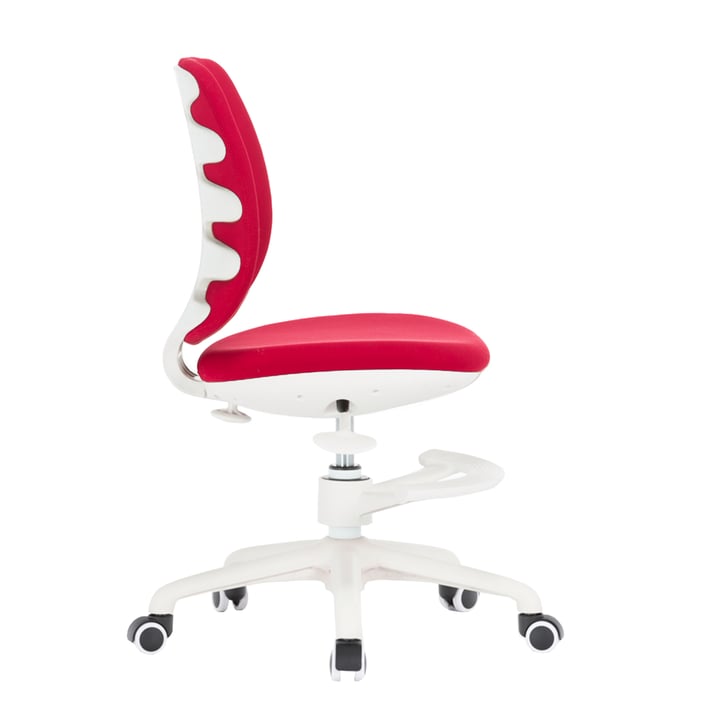 RFG Детски стол Candy Foot White, дамаска, червена седалка, червена облегалка