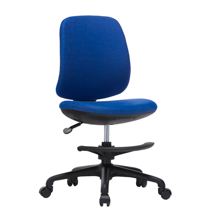 RFG Детски стол Candy Foot Black, дамаска, синя седалка, синя облегалка