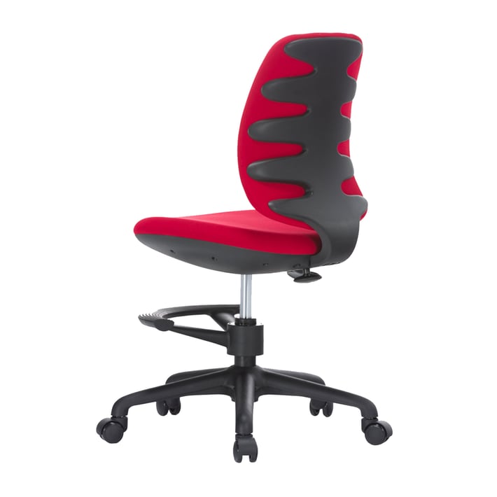 RFG Детски стол Candy Foot Black, дамаска, червена седалка, червена облегалка