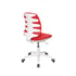 RFG Детски стол Lucky White, дамаска, червена седалка, червена облегалка