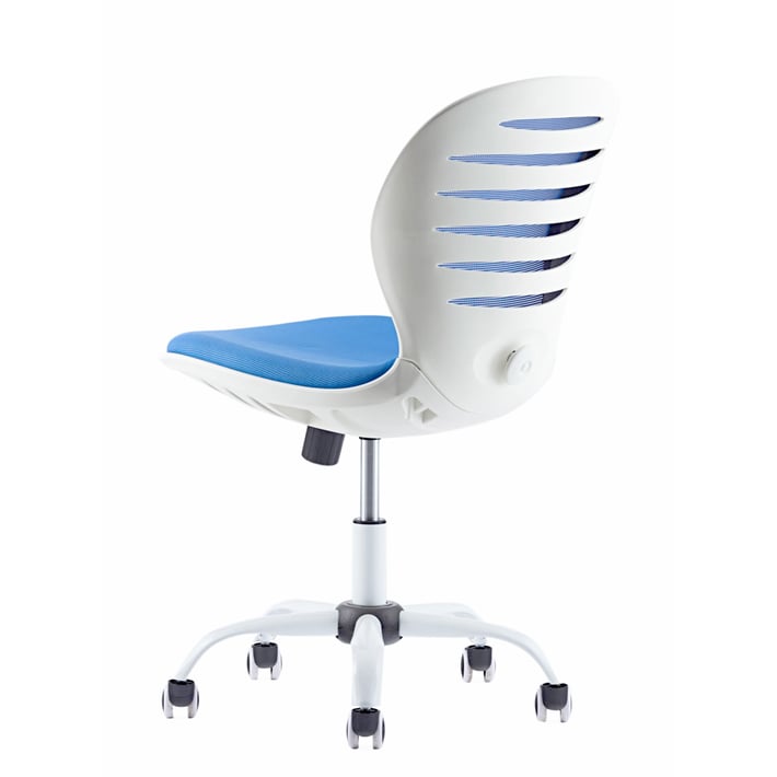 RFG Детски стол Flexy White, дамаска и меш, синя седалка, синя облегалка