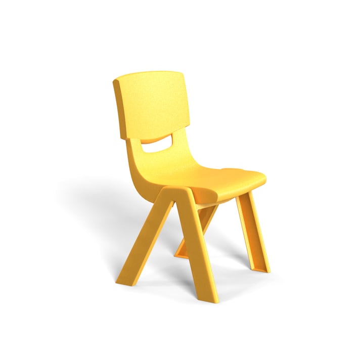 RFG Детски стол Chico, пластмасов, с облегалка, жълт, 41 х 35 х 62 cm